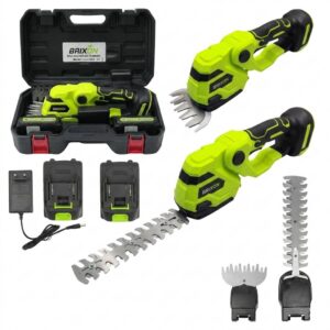 Brixon AKU Mini-Heckenschere + Ersatzakku (2 Stück, 2Ah)