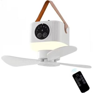 Tragbarer Deckenventilator mit Beleuchtung und Fernbedienung