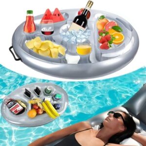 Schwimmendes Getränketablett – 4 Becherhalter, 71 × 56 cm, zusammenklappbar