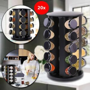 Eleganter drehbarer Gewürzständer mit 20 Gläsern